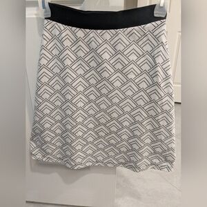 Gilli Black & White Geometric Midi Skirt